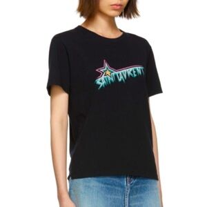 Saint Laurent Black Saint Laurent Star T-Shirt